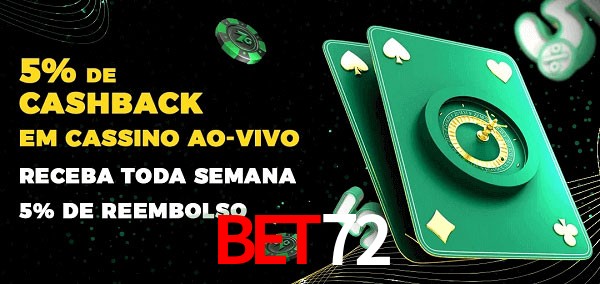 Promoções do cassino ao Vivo bet72